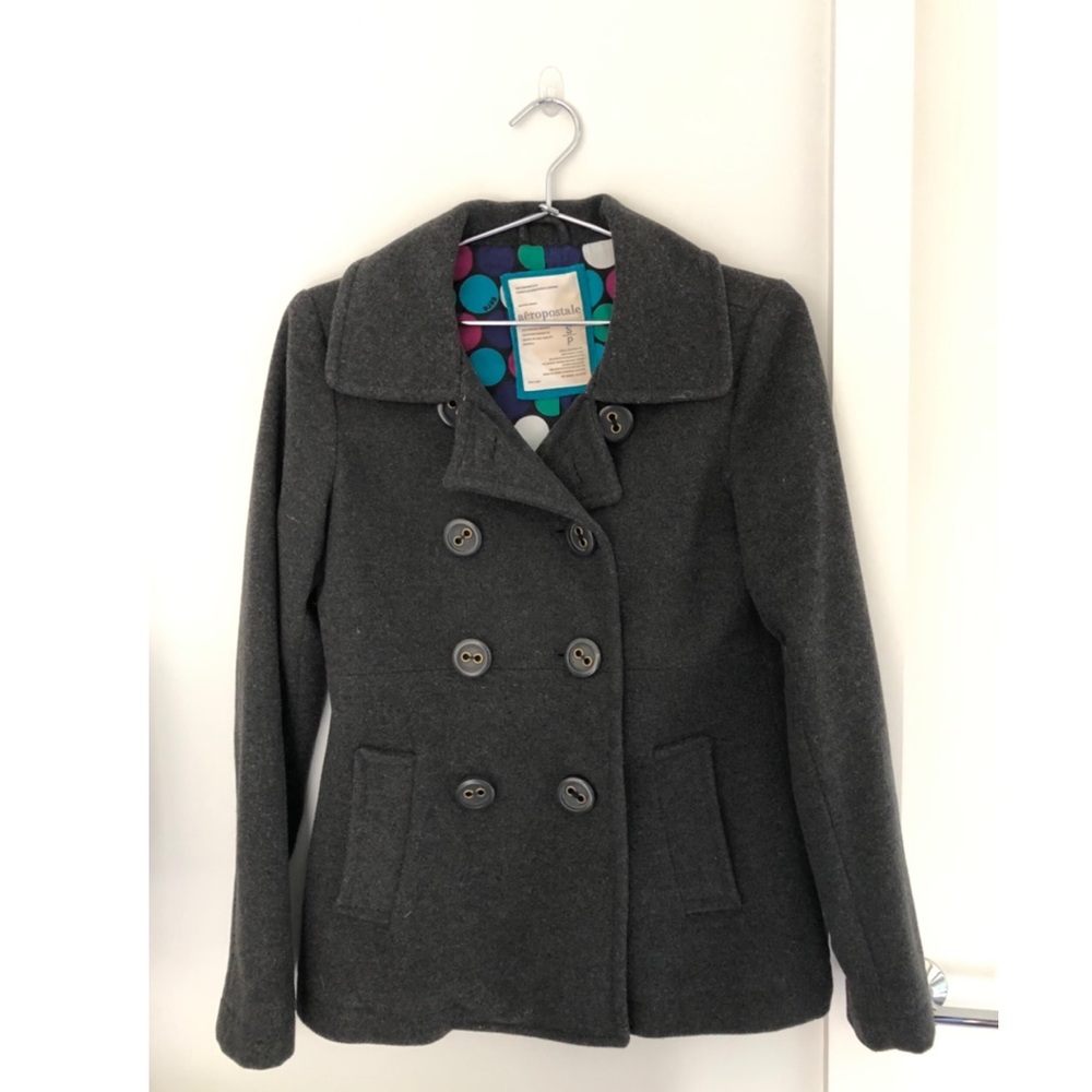 Grey pea coat from Aeropostale.